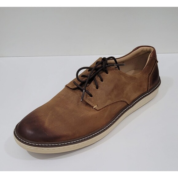 Johnston&Murphy Sheepskin NWOB McGuffey Plain Toe Lace Up Shoes 13M Tan Oiled - Picture 5 of 11